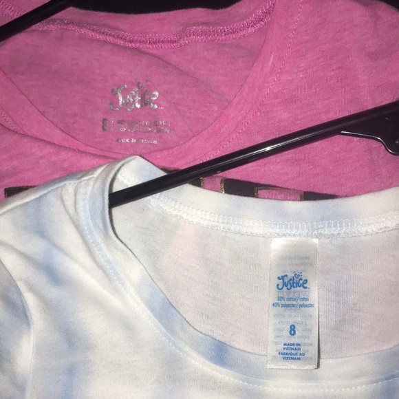 Justice Girls Sz 8 - NYC ATHLETICS DEPARTMENT-Blue white graphic star shirt. - Picture 3 of 3